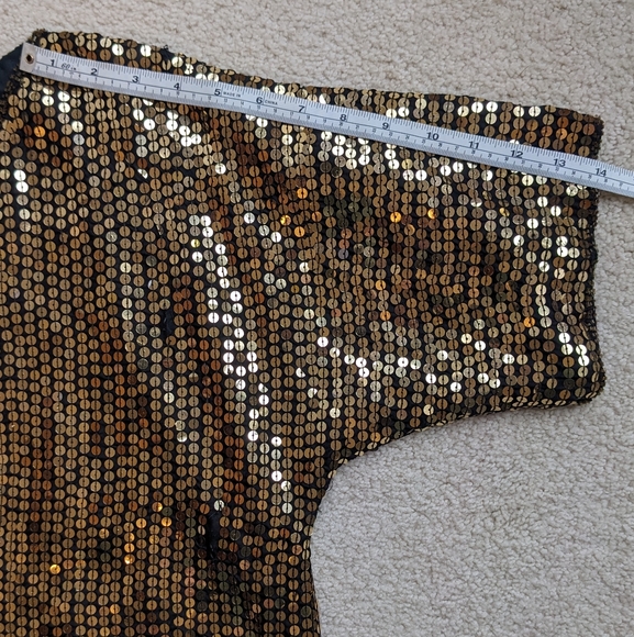 Vintage Gold Sequin Top, Size L - Picture 5 of 13
